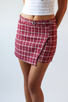 Plaid Belted Mini Skort