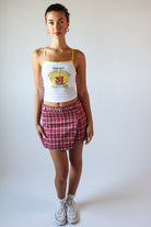 Plaid Belted Mini Skort