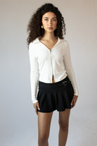 Pleated Heart Buckle Mini Skort