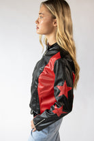 Pleather Stars Moto Jacket