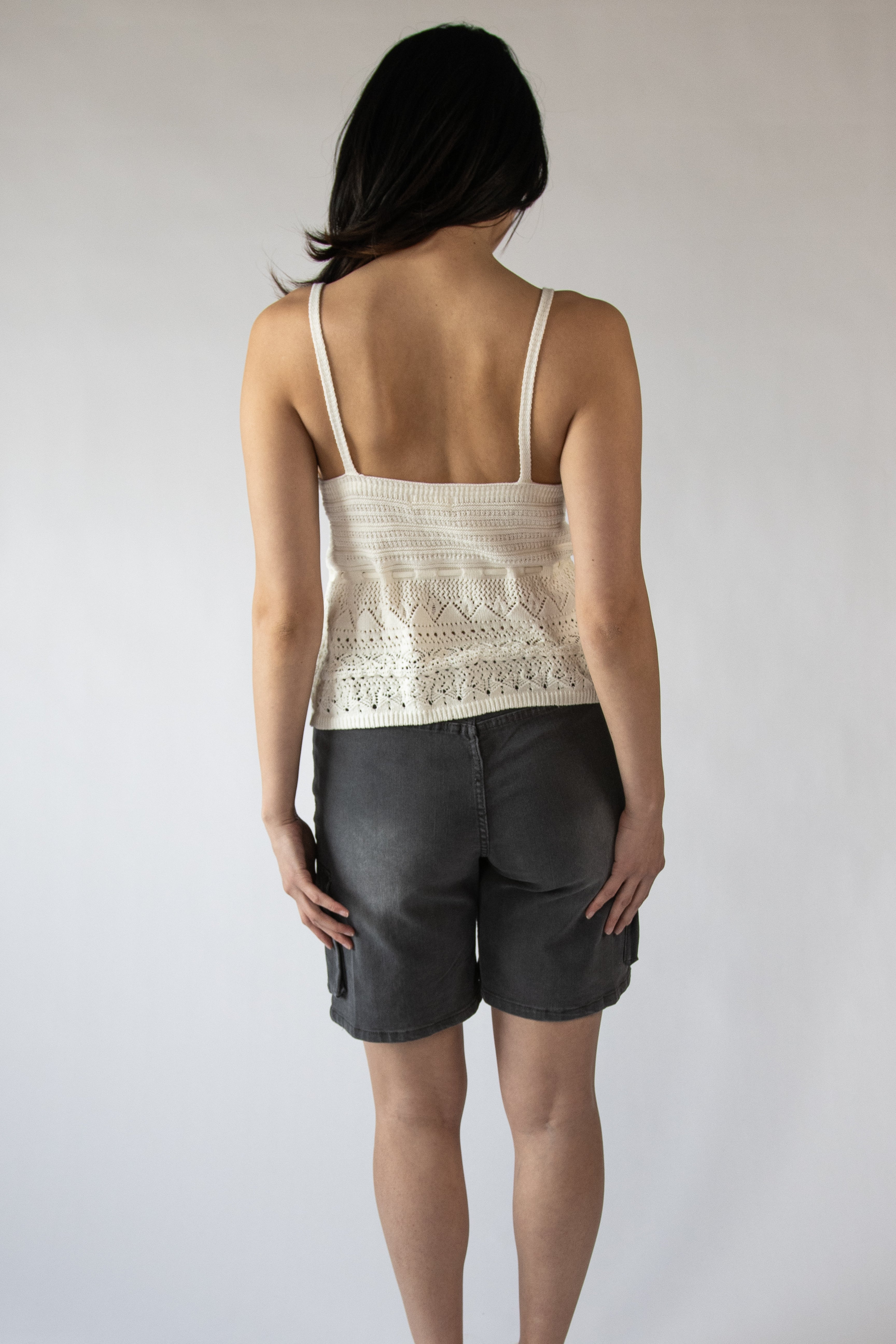 Pointelle Knit Flyaway Tank Top
