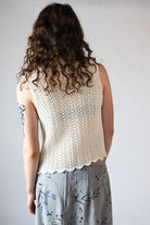 Pointelle Stitch Tie Front Vest Top