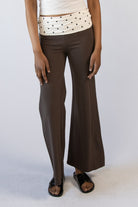 Polka Dot Fold Over Flare Pants