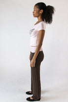 Polka Dot Fold Over Flare Pants