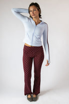 Pin Dot Foldover Flare Leggings