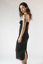 Polka Dot Mesh Tube Dress
