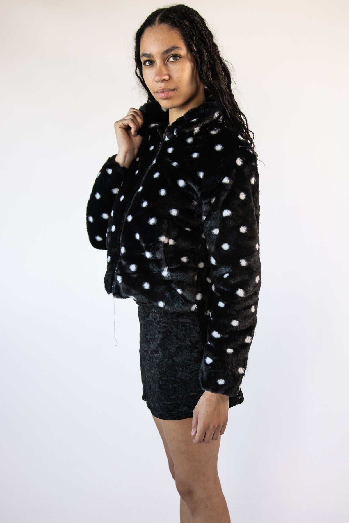 Fuzzy Polka Dot Jacket