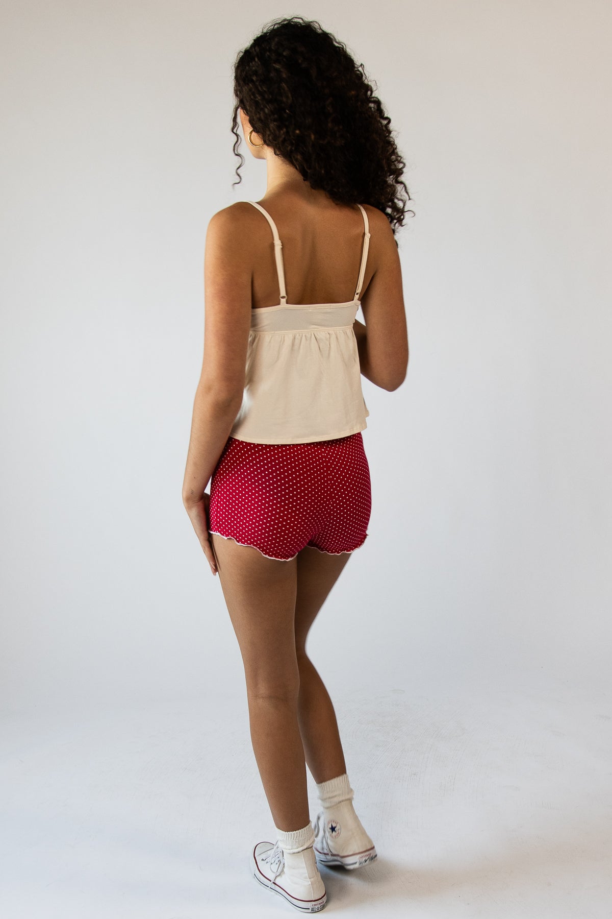 Pin Dot Marrow Edge Mini Shorts