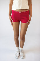 Pin Dot Marrow Edge Mini Shorts