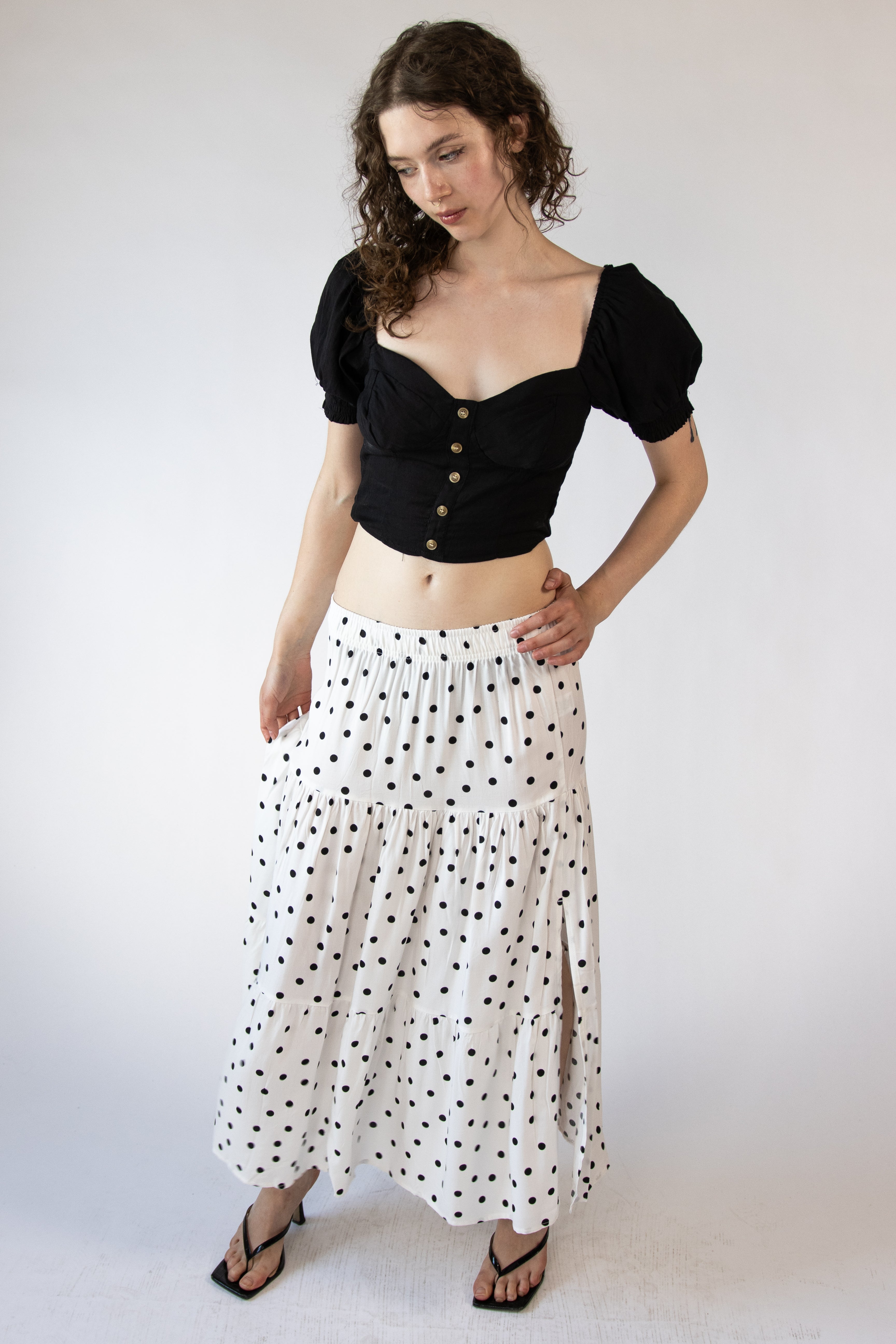 Polka Dot Tiered Maxi Skirt – Ragstock