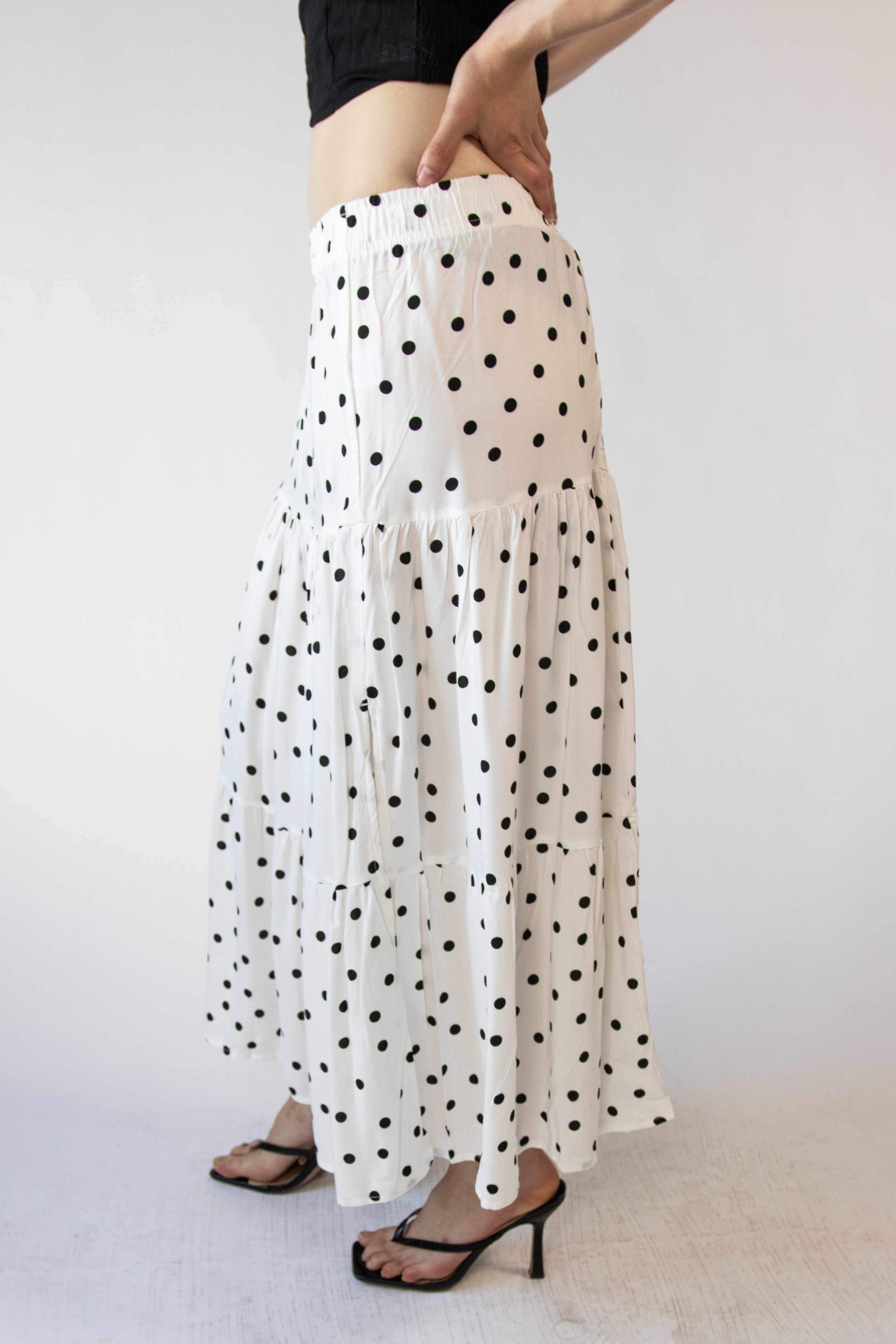 Polka Dot Tiered Maxi Ski