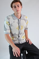 Flower Knit Button Up Shirt