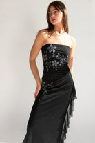 I.N. Floral Bead Strapless Dress