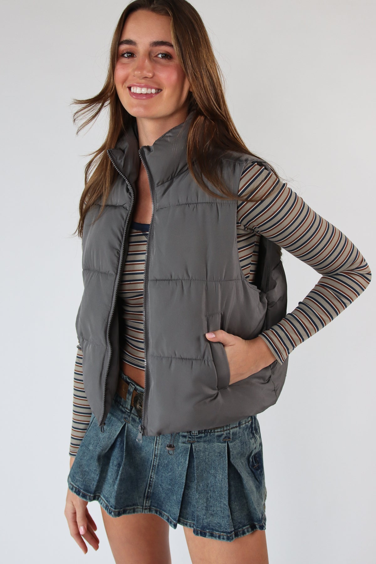 Cropped Puffer Vest