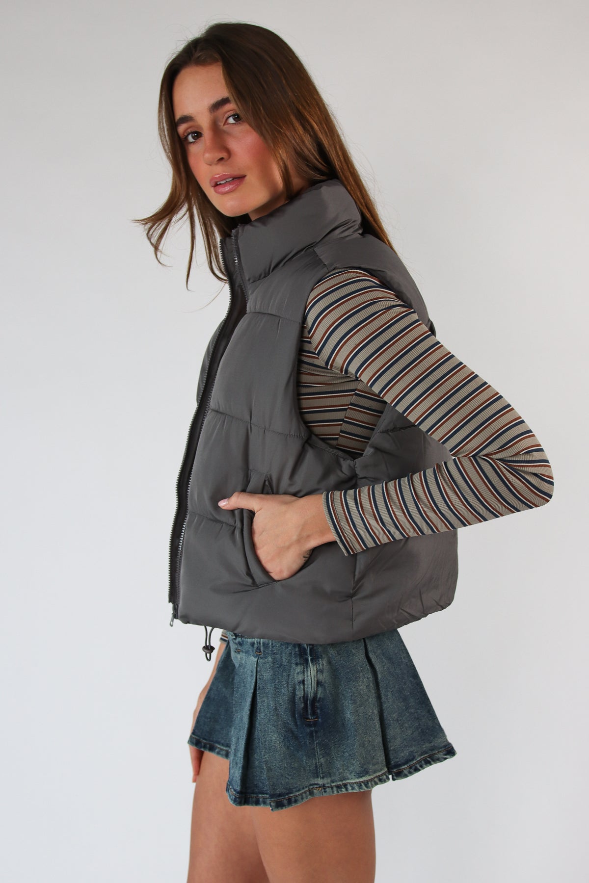 Cropped Puffer Vest