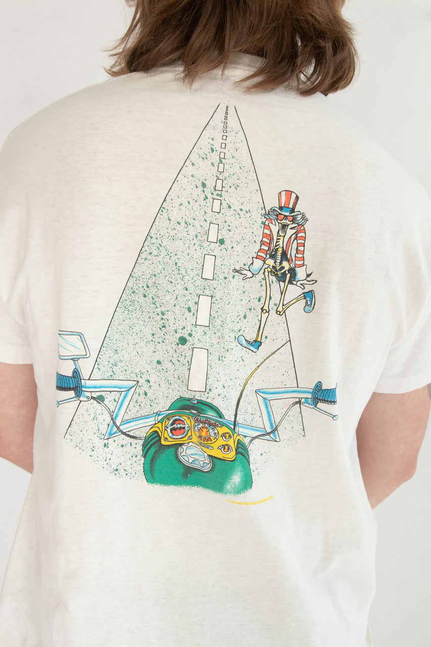 Rare Vintage Distressed Grateful Dead Uncle Sam Motorcycle T-Shirt (1988)