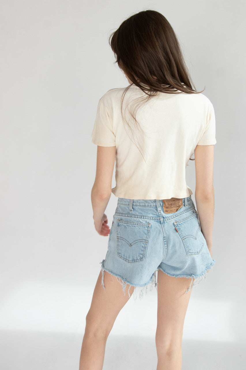 Vintage Homemade Janis Joplin Cropped T-Shirt (1960s)