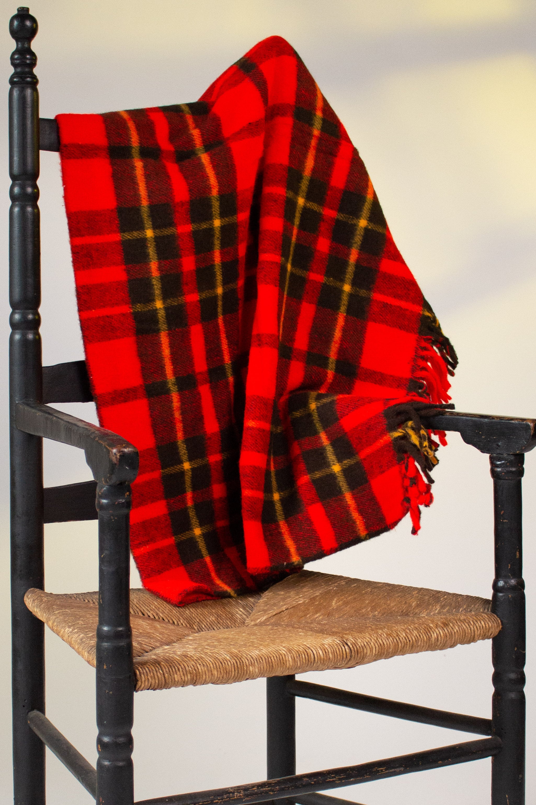 Vintage Red Tartan Faribo Blanket (1970s)