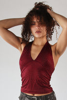 Rhinestone Halter Neck Top