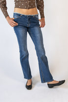 Released Waistband Low Rise Jeans