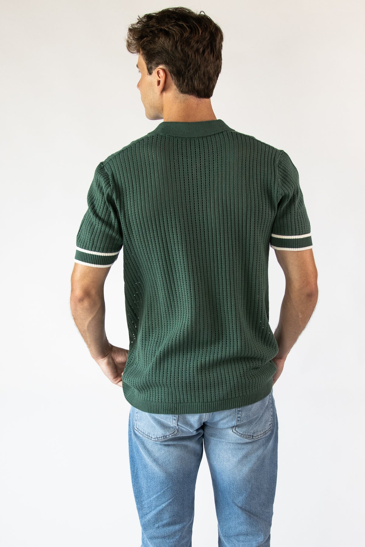 Retro Knit Button-Up