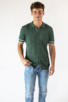 Retro Knit Button-Up