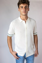 Retro Knit Button-Up