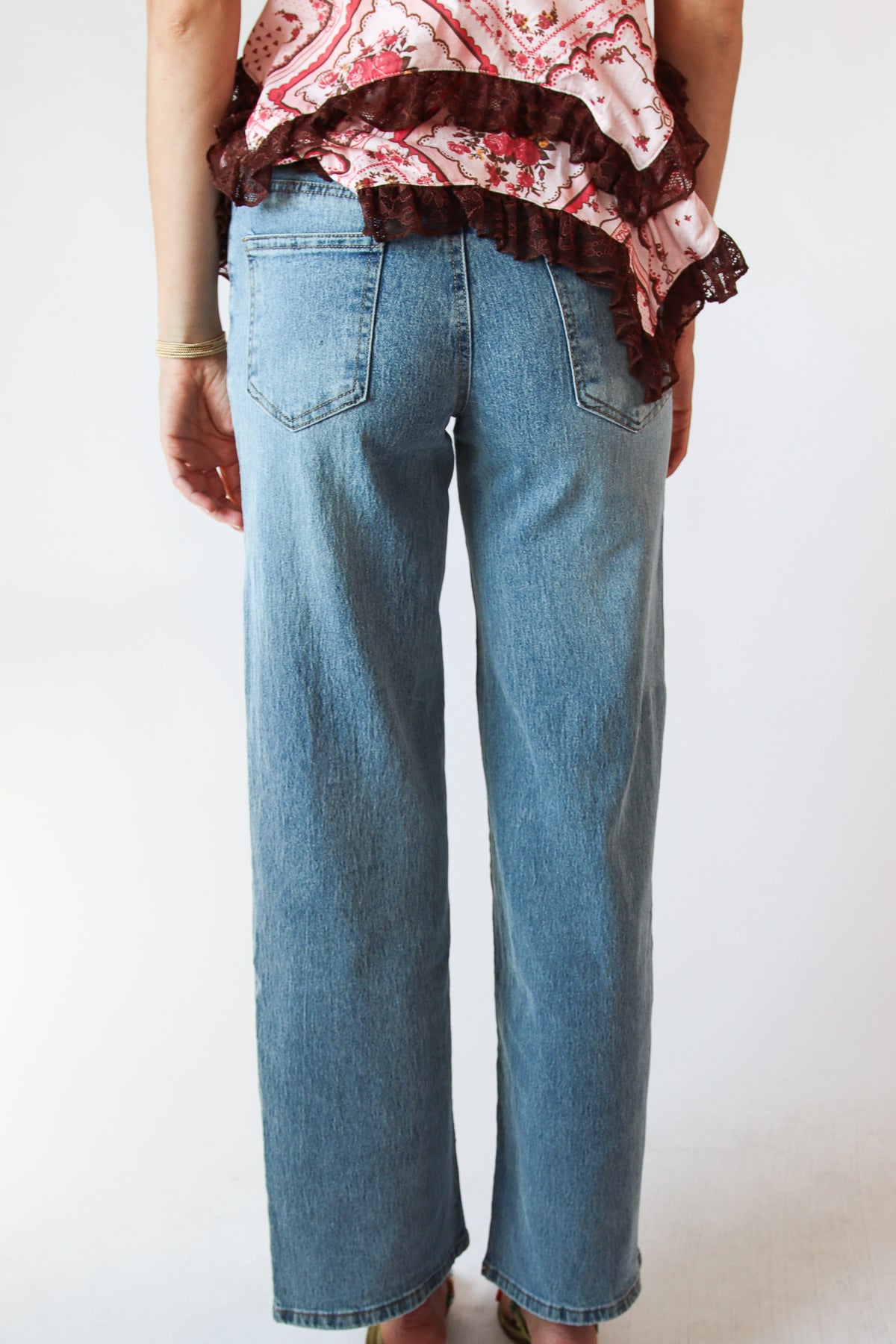 Rhinestone Floral 90's Style Jeans