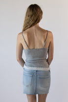 Ribbed Lace Trim Cami