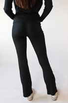 Ribbed Lightweight Fleece Lined Flare Leggings