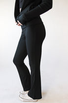 Ribbed Lightweight Fleece Lined Flare Leggings