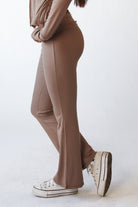 Ribbed Lightweight Fleece Lined Flare Leggings