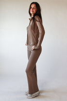 Ribbed Lightweight Fleece Lined Zip Up Top