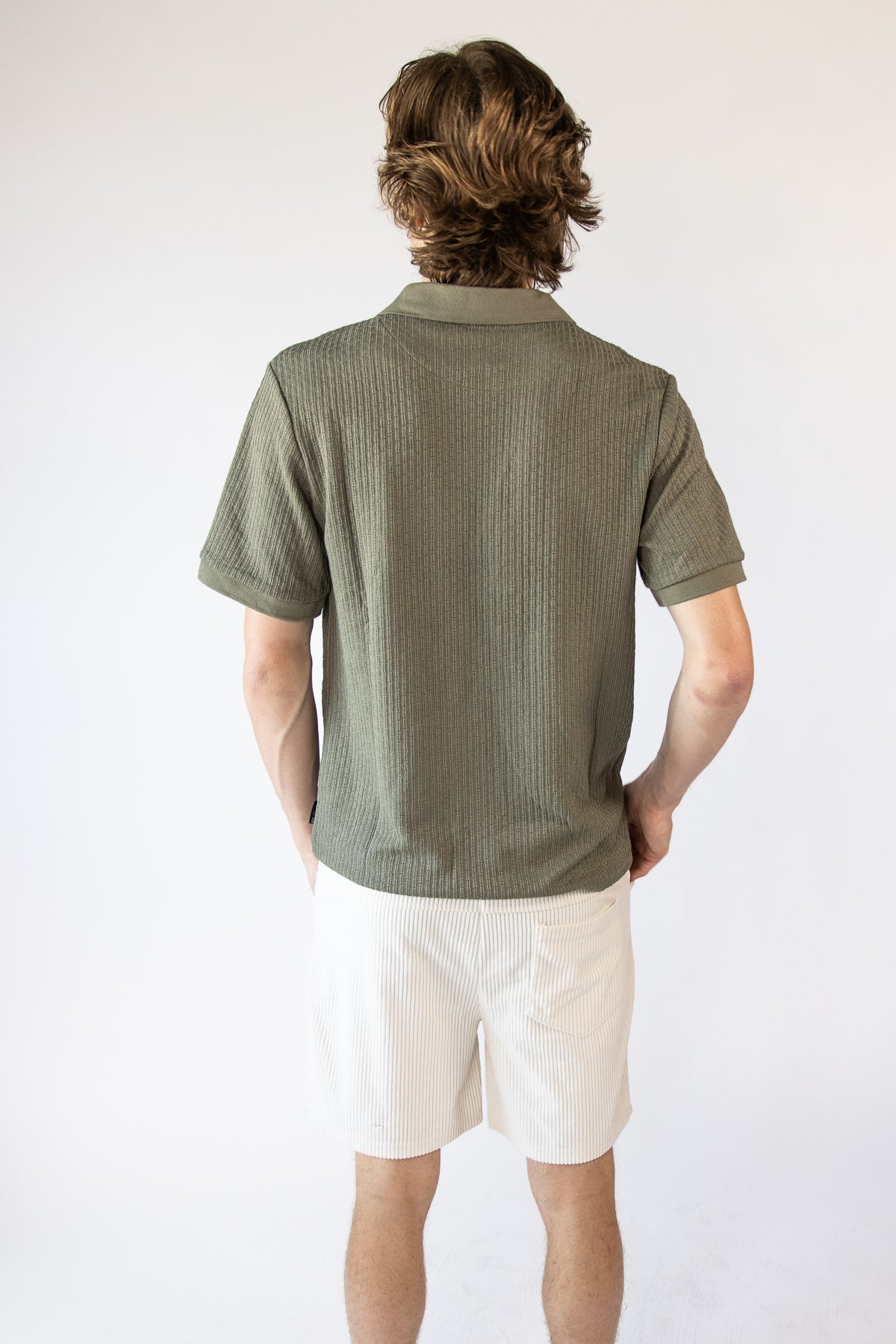 Ribbed Quarter Zip Polo