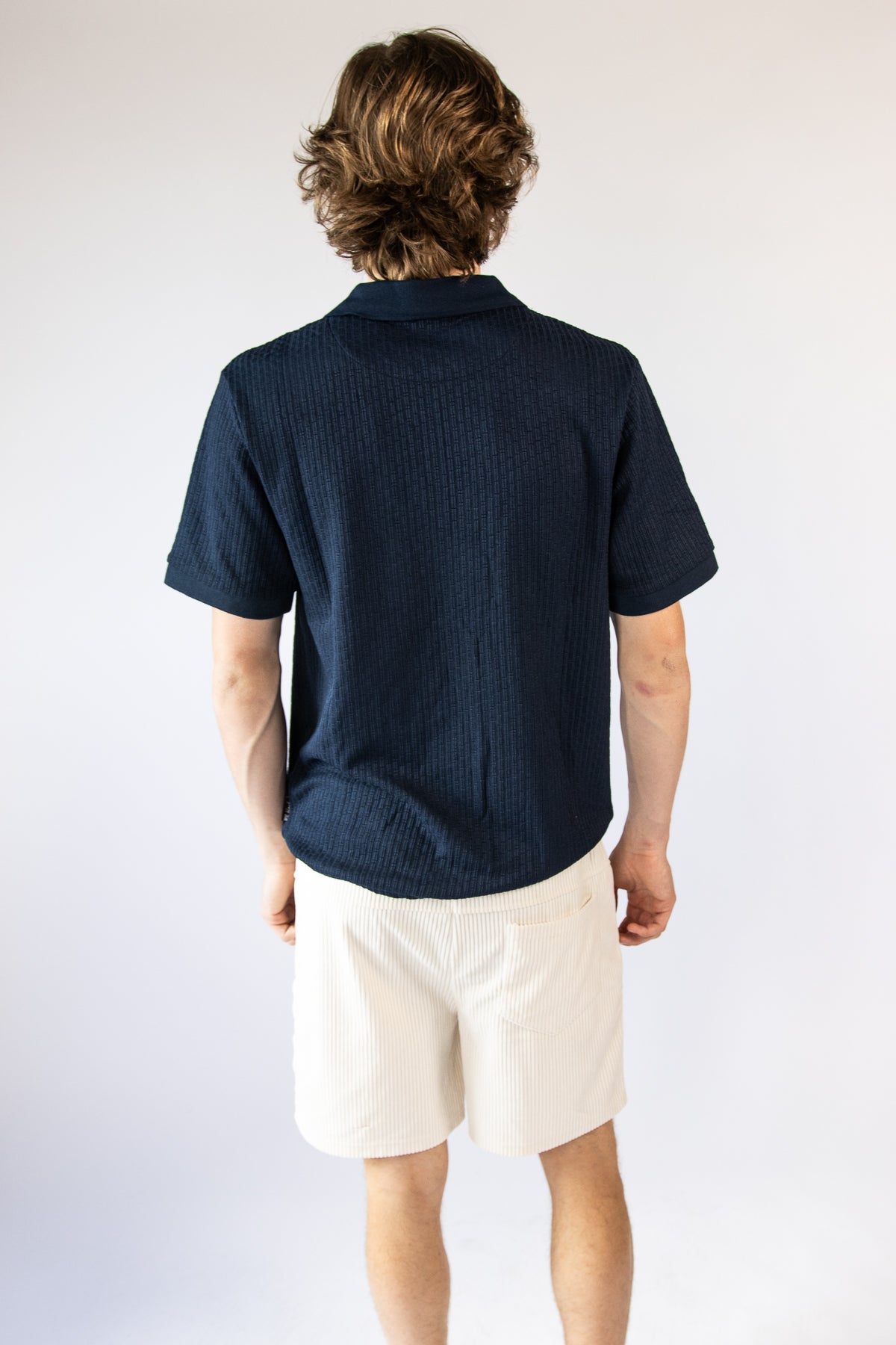 Ribbed Quarter Zip Polo