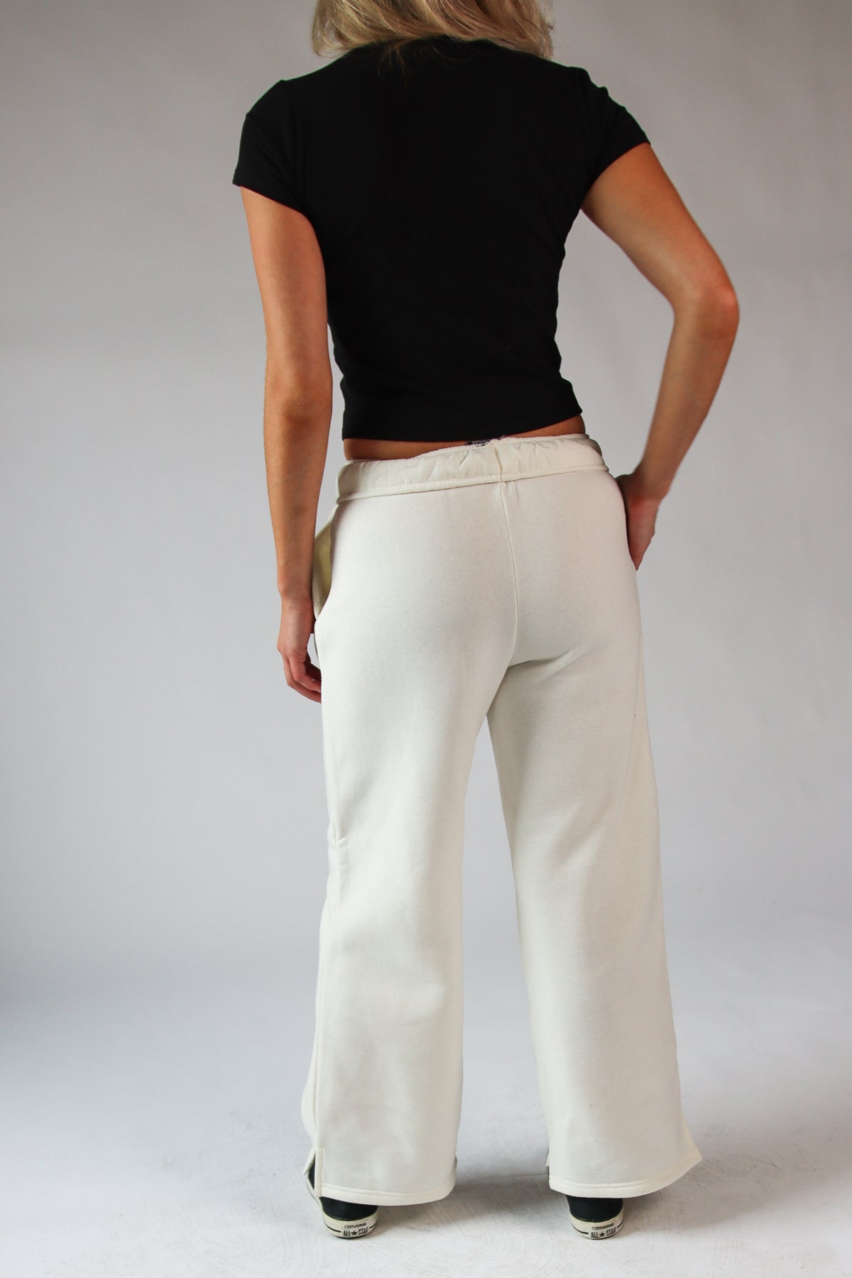 Rolled Top Wide Leg Sweatpants