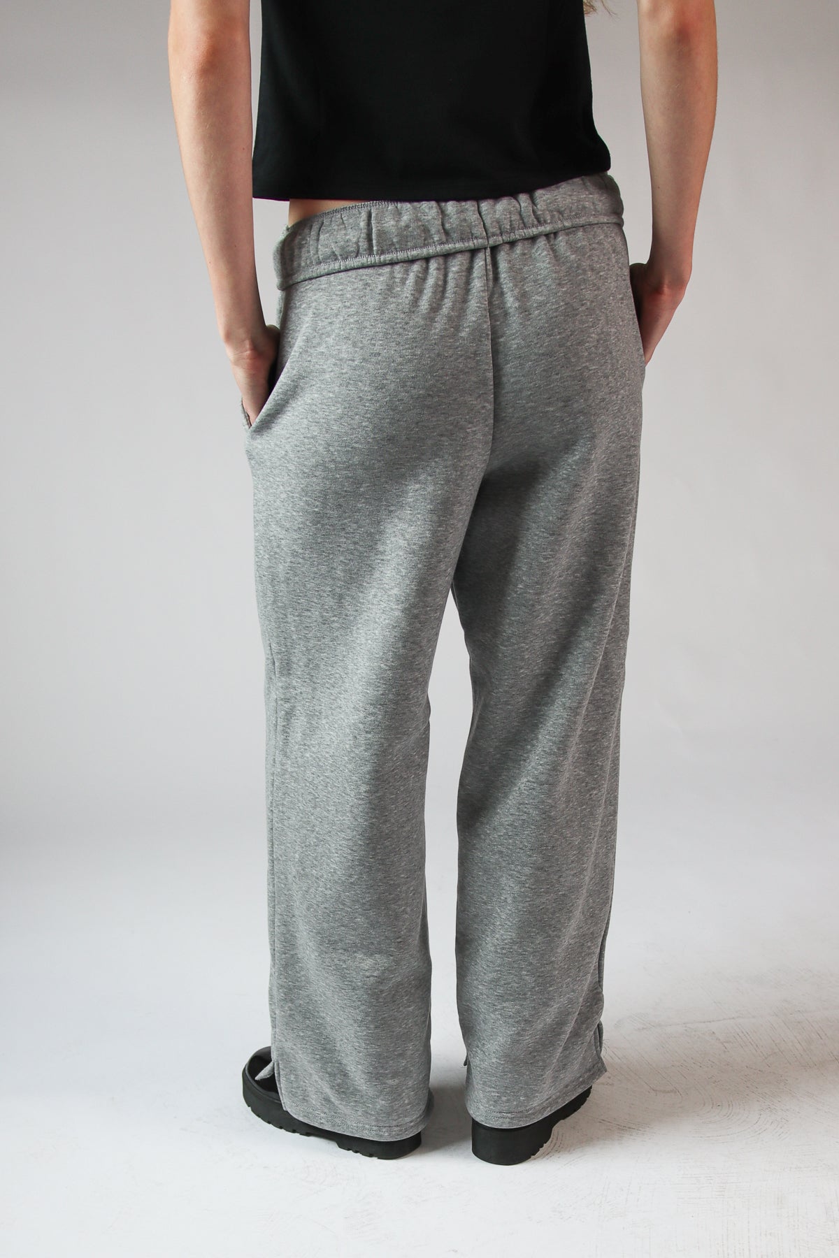 Rolled Top Wide Leg Sweatpants