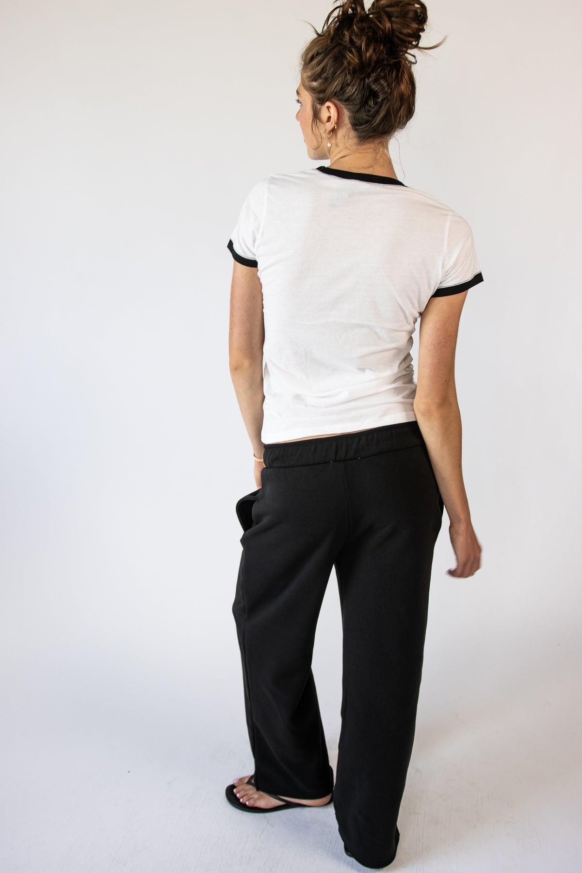 Rolled Top Wide Leg Sweatpants