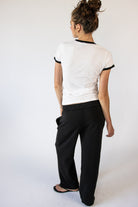 Rolled Top Wide Leg Sweatpants