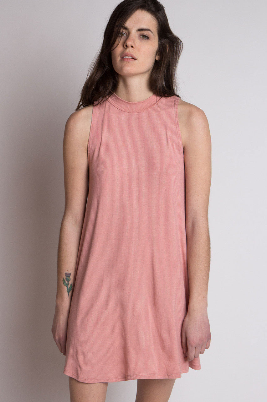 Ribbed Mock Sleeveless Dress