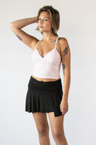 Ruched Waistband Asymmetrical Skort