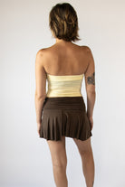 Ruched Waistband Asymmetrical Skort