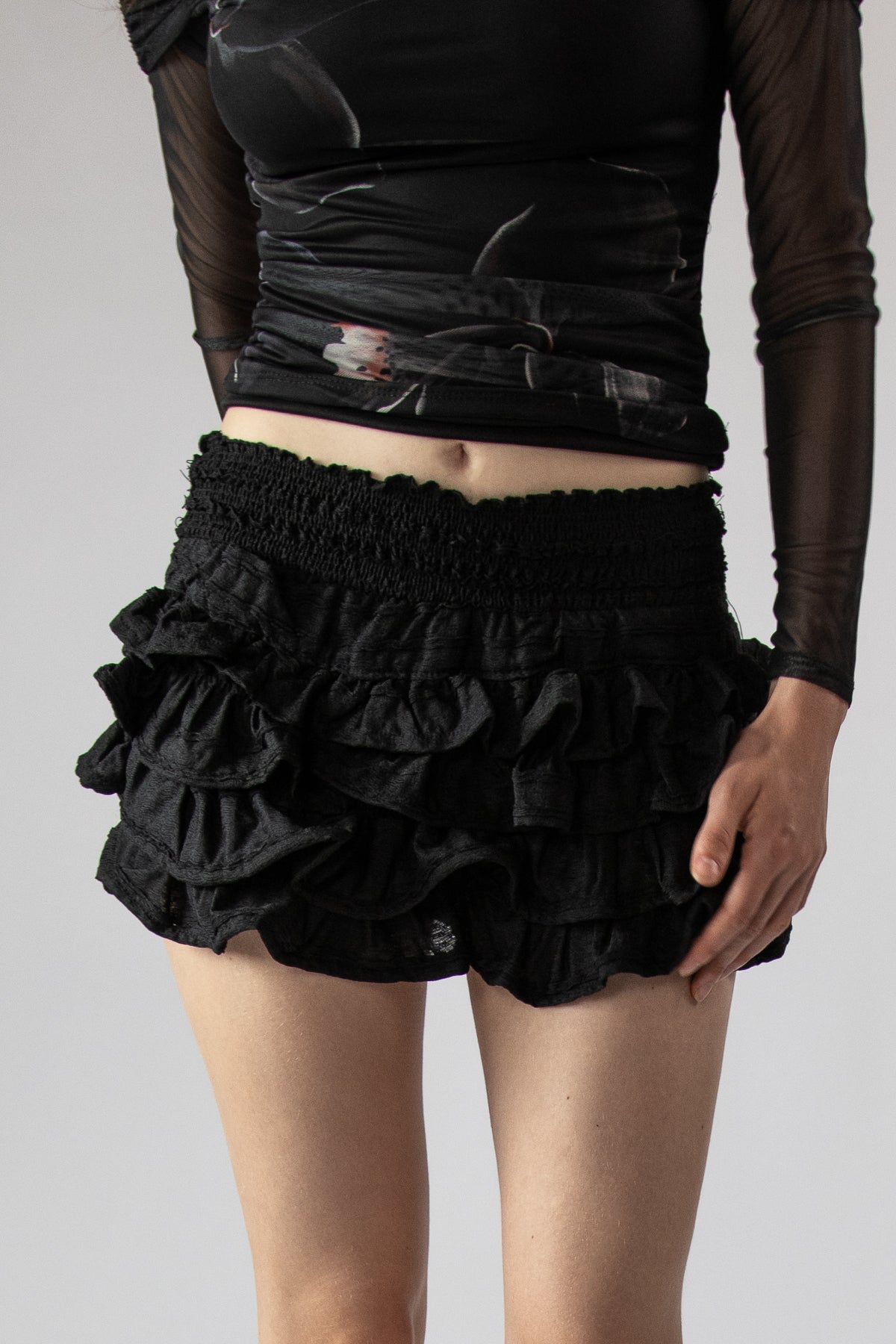 Ruffled Tiered Shorts