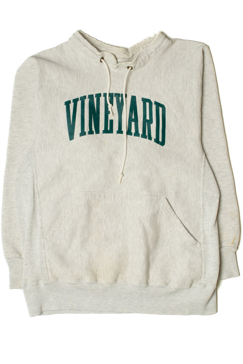 Vintage "Vineyard" Cinch Tie Mock Neck Kangaroo Pocket Sweatshirt