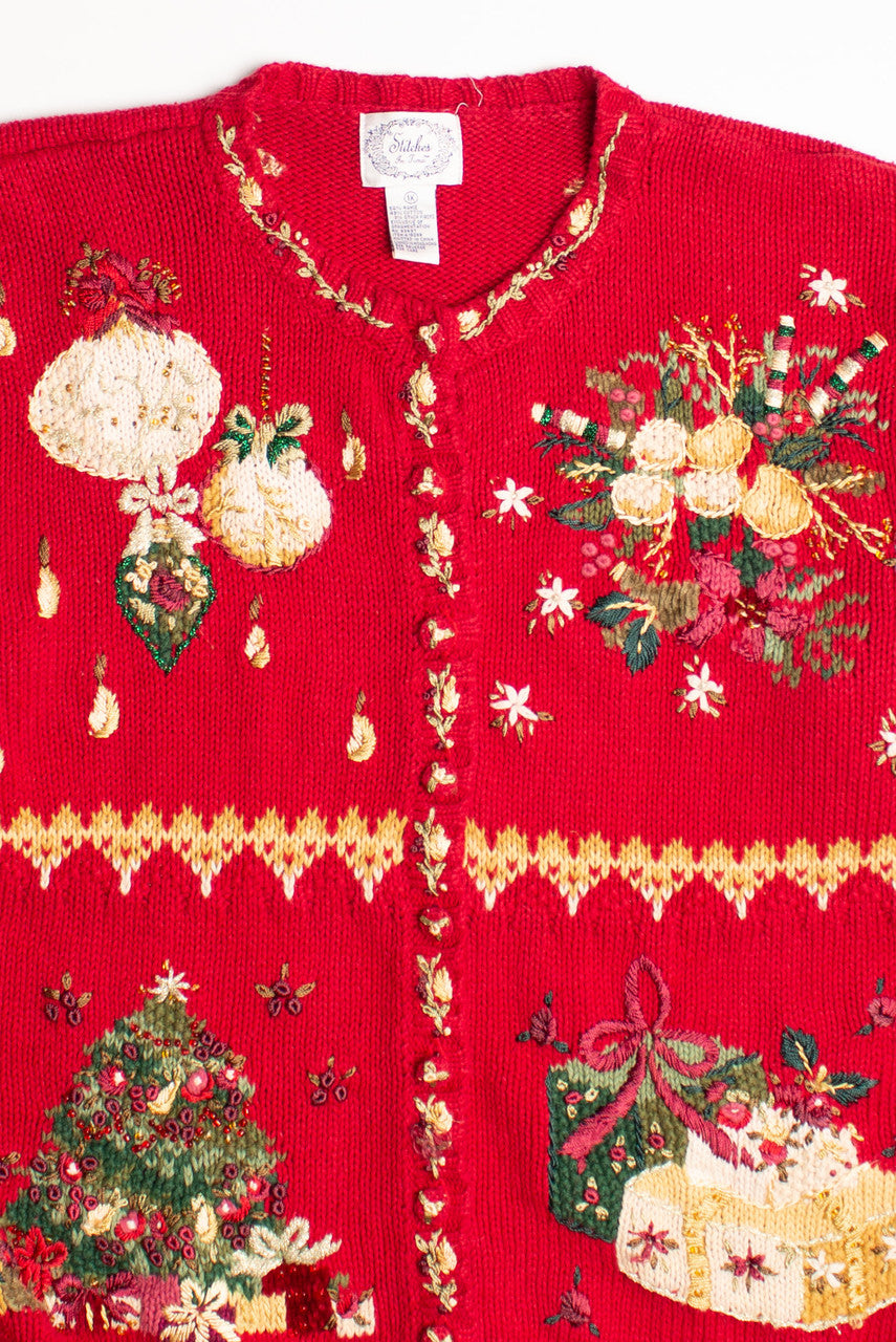 Red Ugly Christmas Cardigan 60009