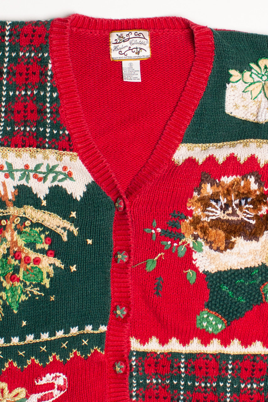 Red Stocking of Cats Ugly Christmas Cardigan 60019