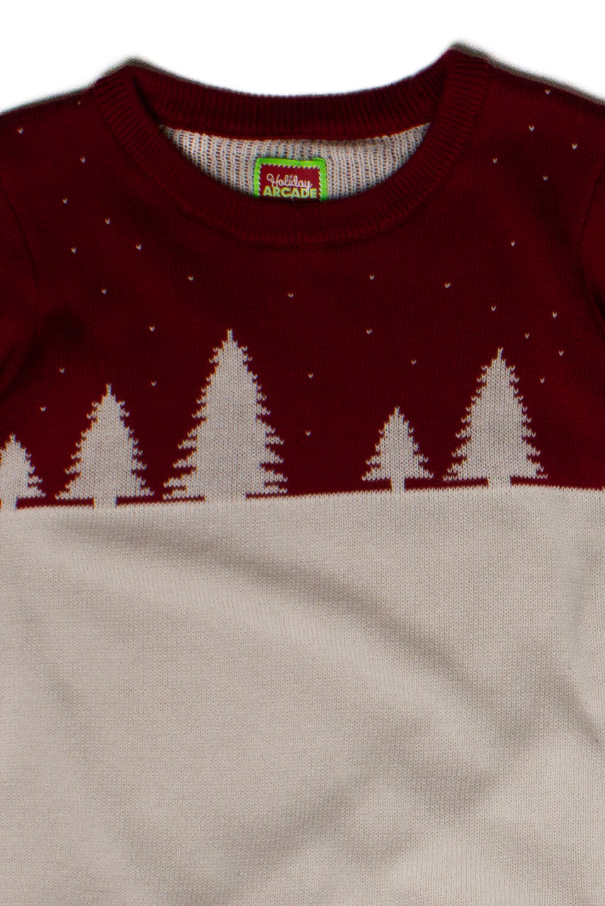 Red and White Tree Line Ugly Christmas Pullover 60053