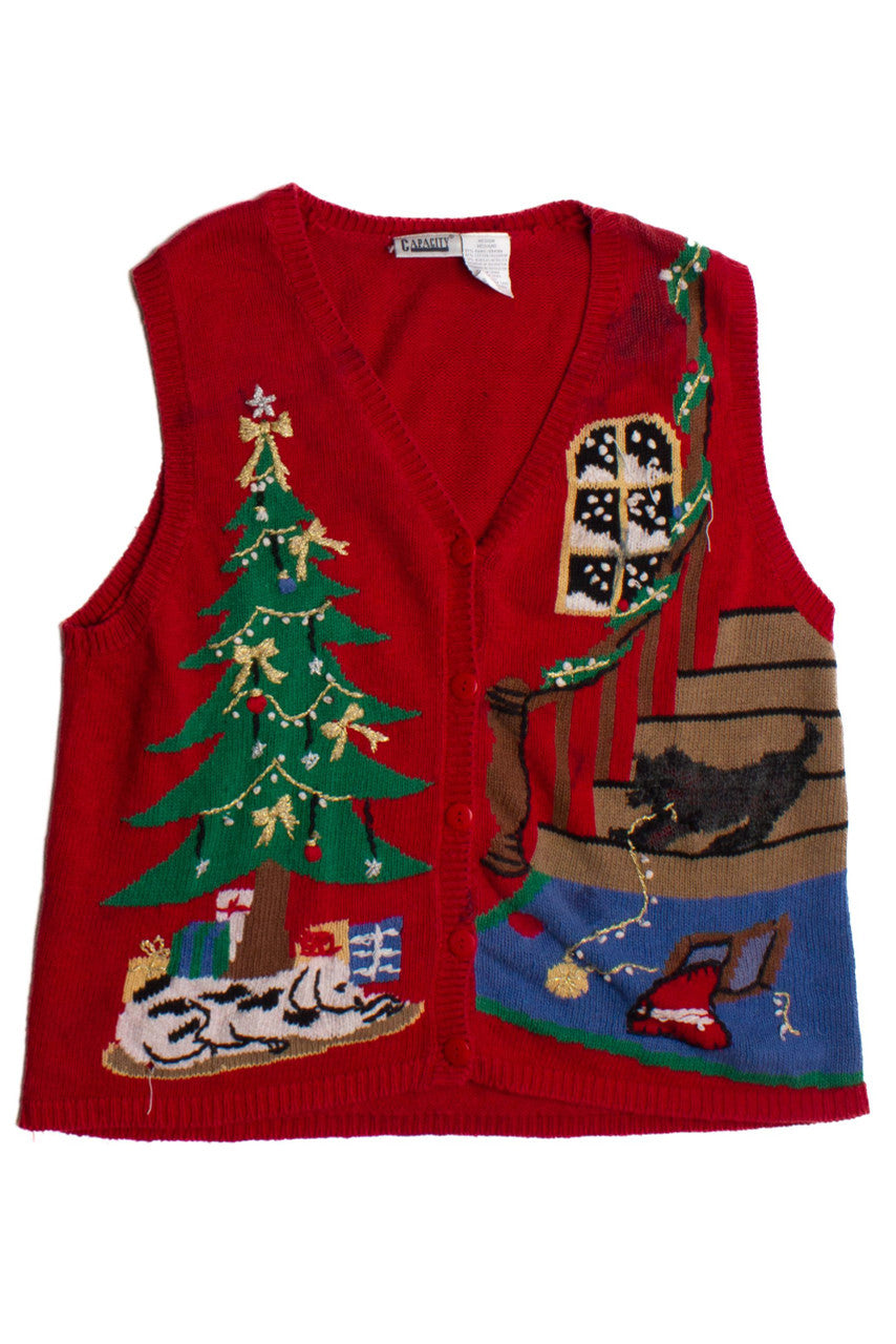 Red Puppy Ugly Christmas Vest 60063