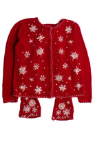 Red Ugly Christmas Cardigan with Scarf 60087