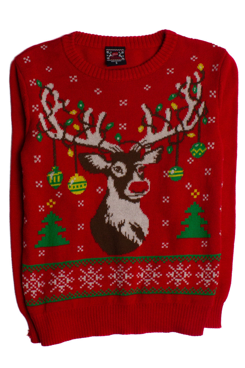Red Reindeer Ugly Christmas Pullover 60117